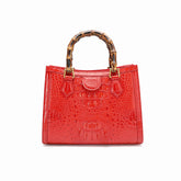 Bambo handle crossbody alligator handbag - FashionByTeresa